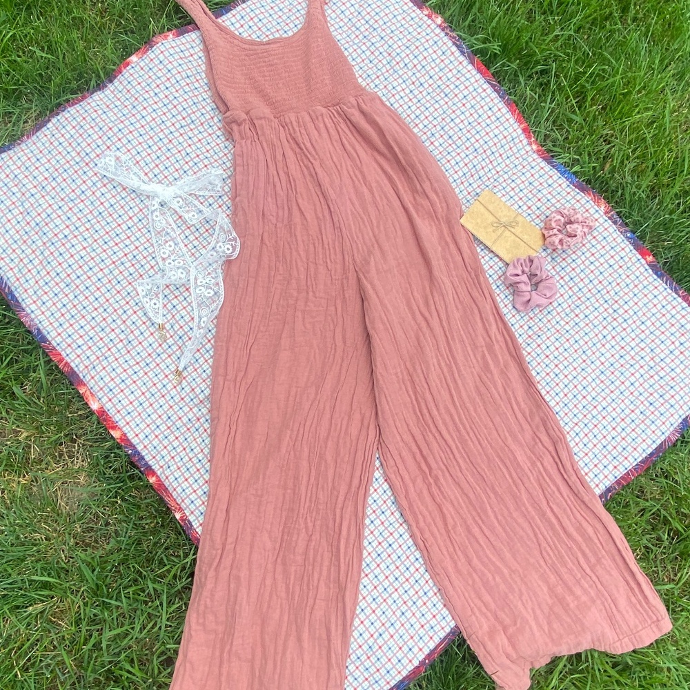 ASOS Blush Gauze Jumpsuit – $15